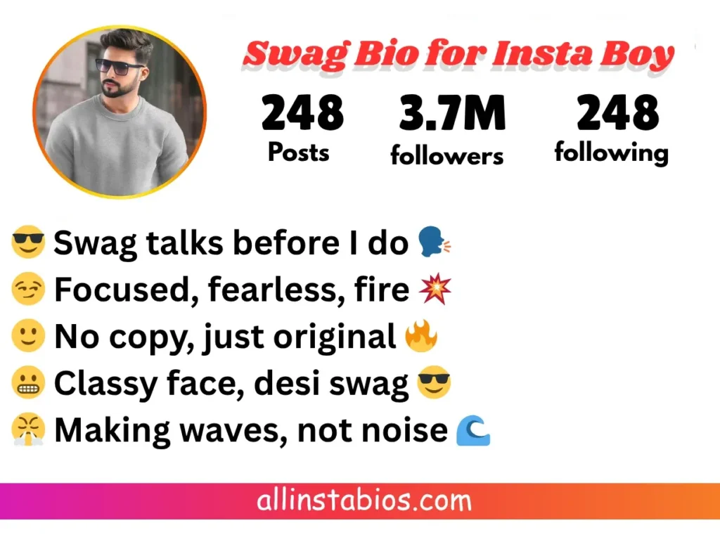 Swag Bio for Instagram Boy