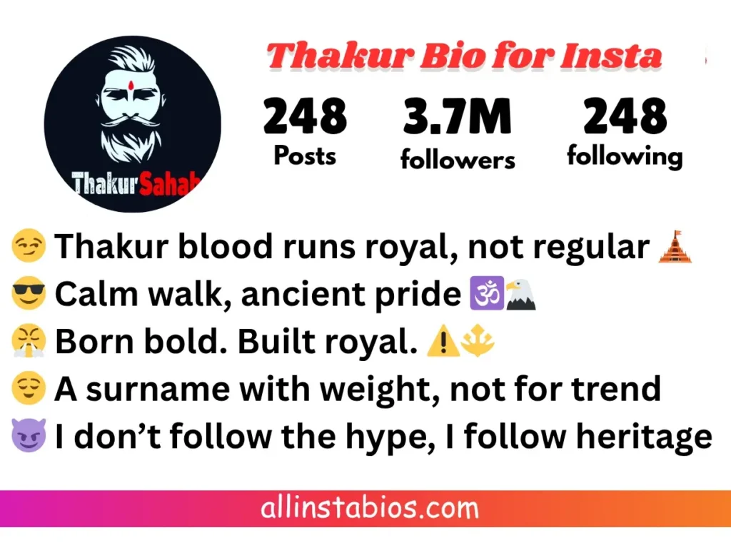 Thakur Bio for Instagram