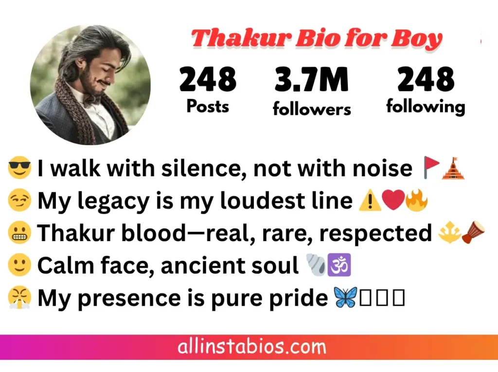 Thakur Bio for Instagram for Boy