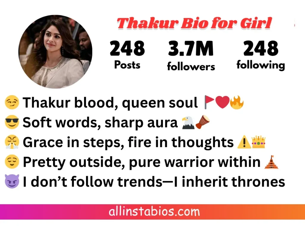Thakur Bio for Instagram Girl