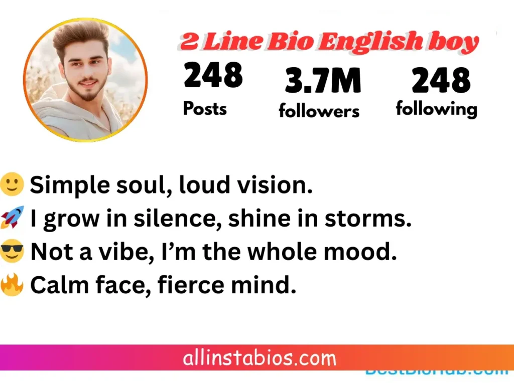 2 Line Bio for Instagram for Boy in English