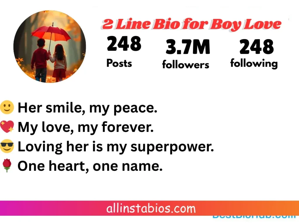 2 Line Bio for Instagram for Boy Love