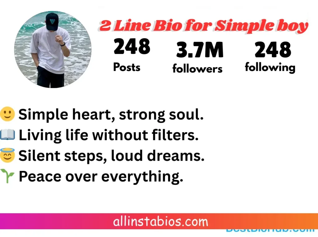 2 Line Bio for Instagram for Boy Simple