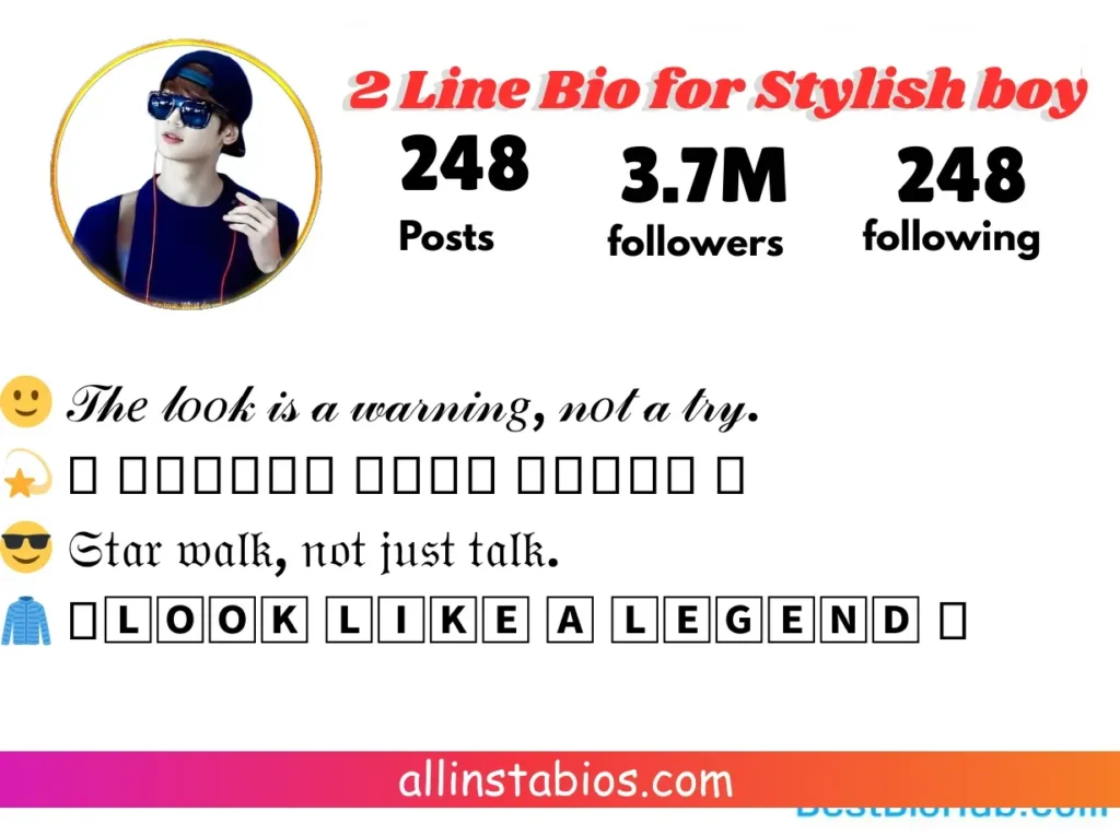 2 Line Bio for Instagram for Boy Stylish