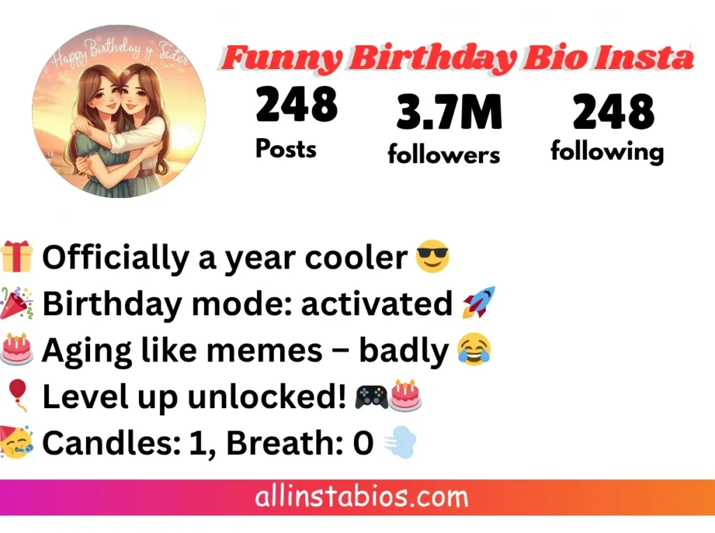Funny Birthday Bio for Instagram