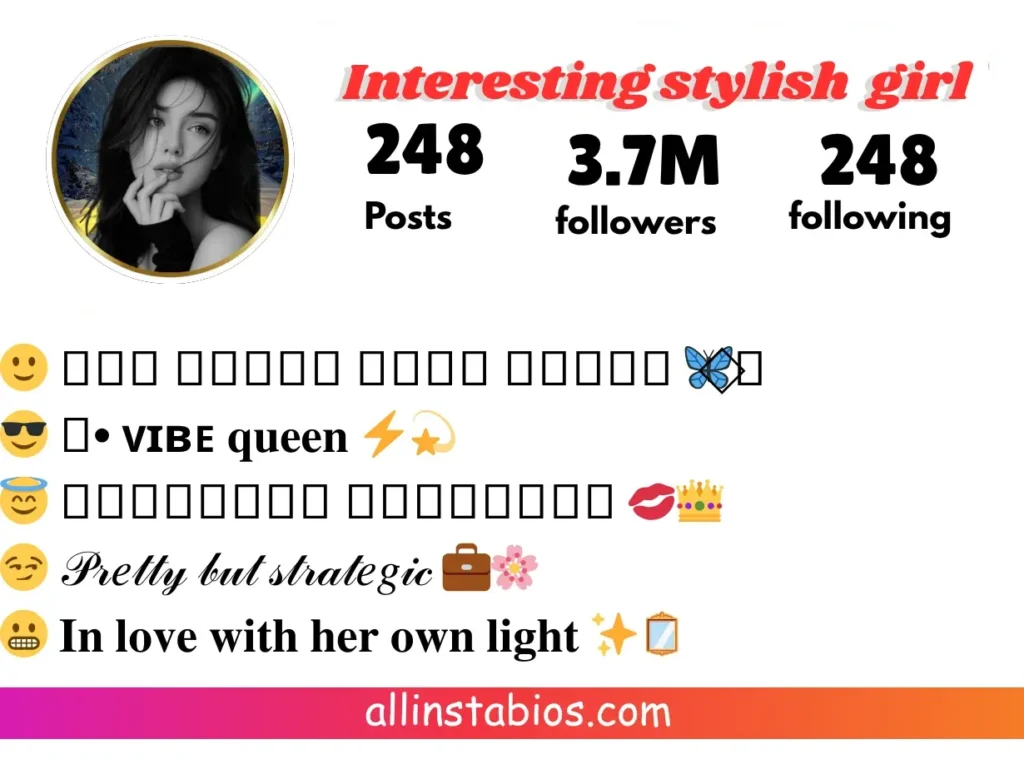 Interesting Bio for Instagram for Girl Stylish