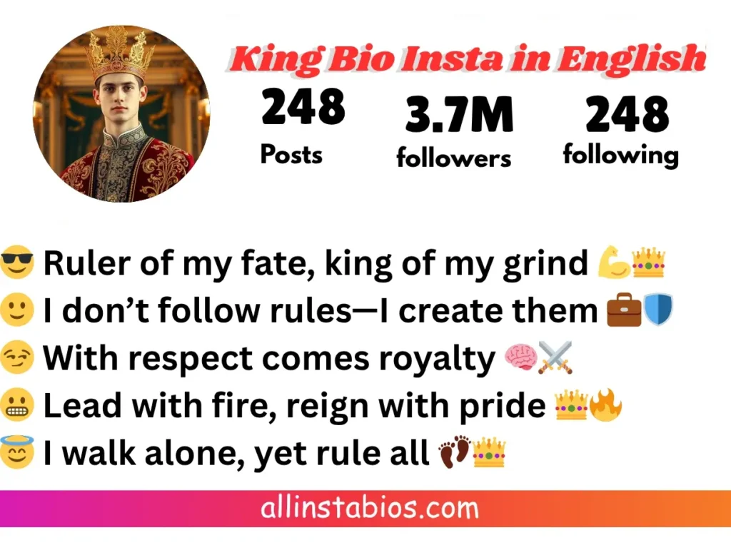 King Bio for Instagram in English