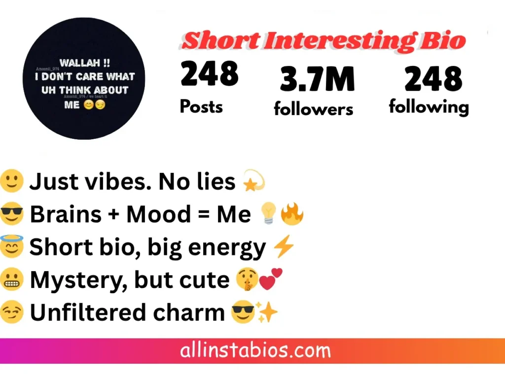Short and Interesting Bio for Instagram