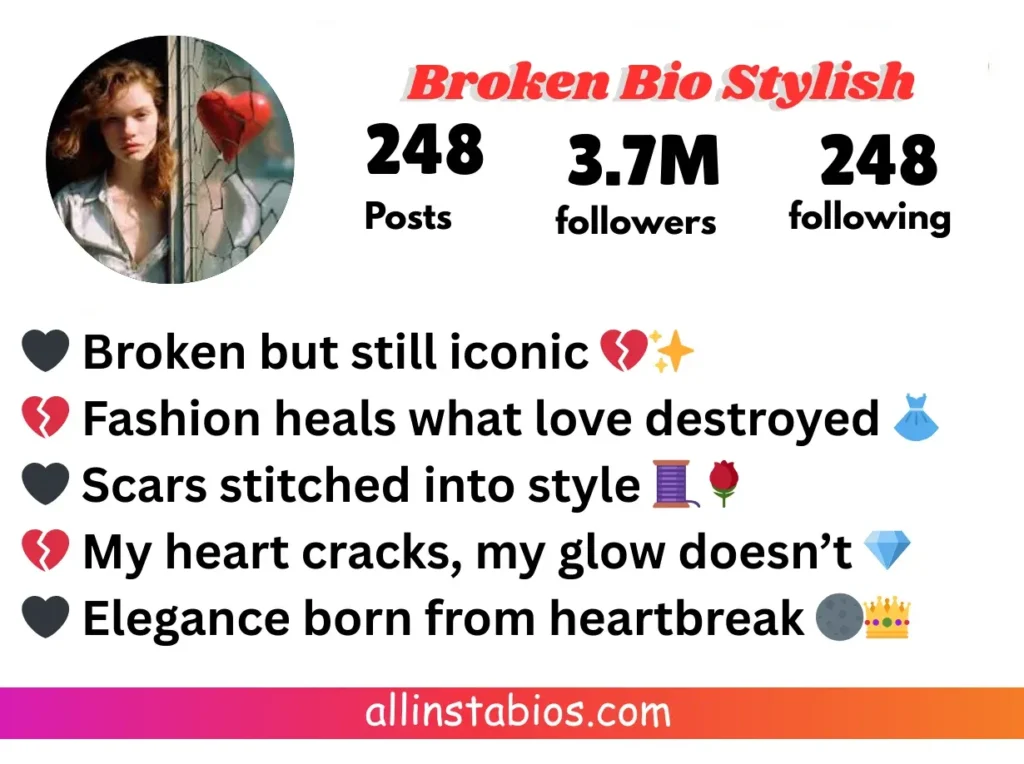 Instagram Bio Broken Heart Stylish