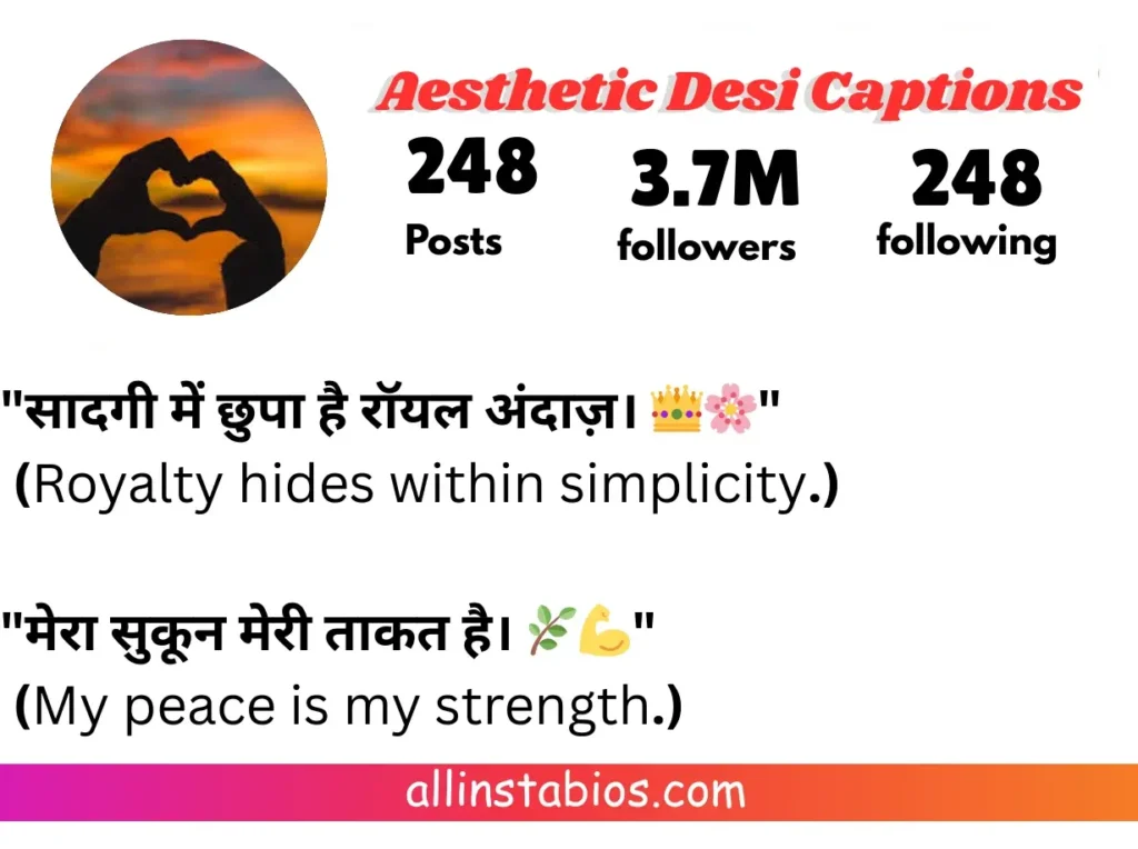 Aesthetic Desi Captions for Instagram in Hindi