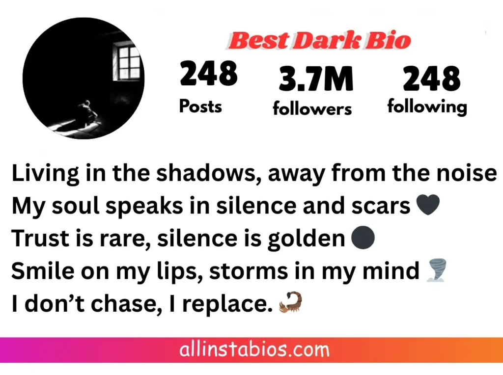 Best Dark Bio for Instagram