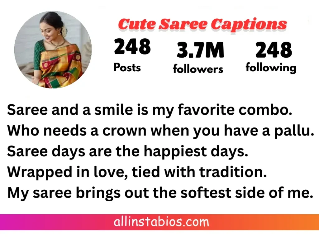 Cute Saree Captions for Instagram