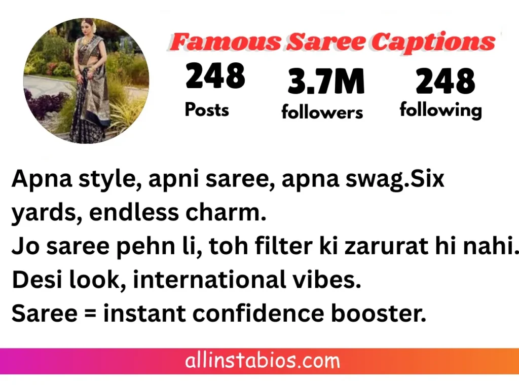 Famous Saree Captions for Instagram