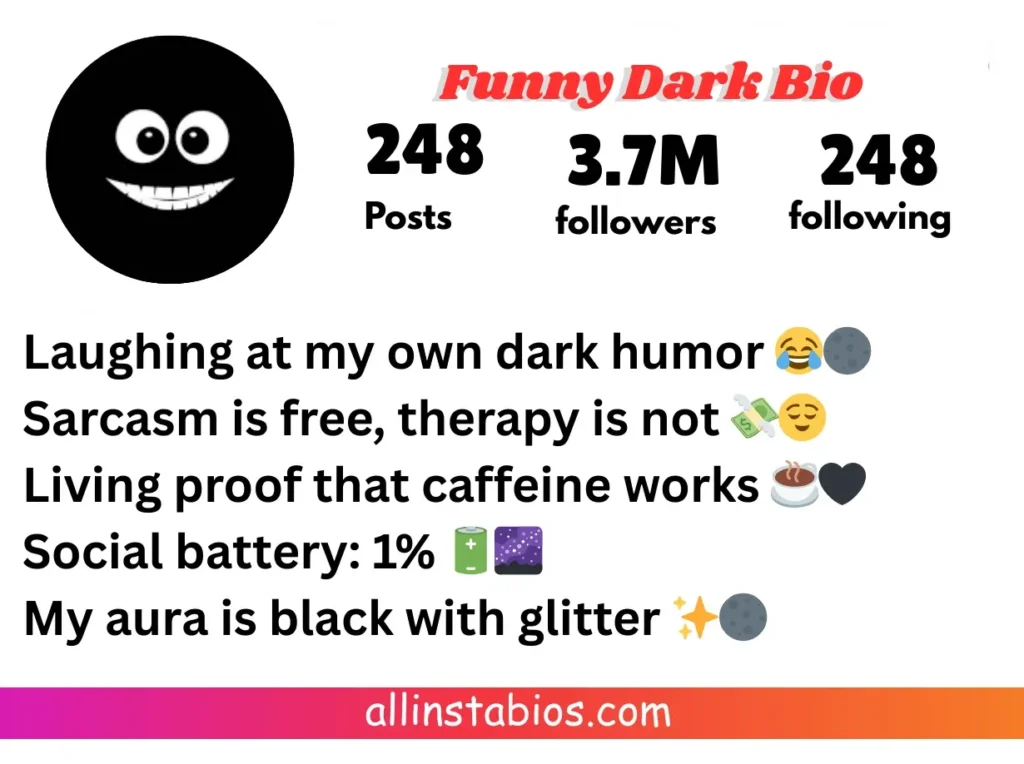 Funny Dark Bio for Instagram