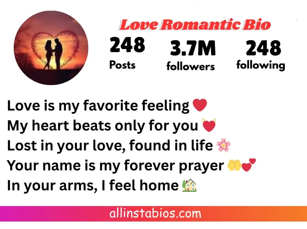 Love Romantic Bio for Instagram