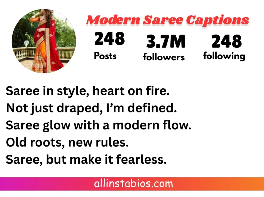 Modern Saree Captions for Instagram