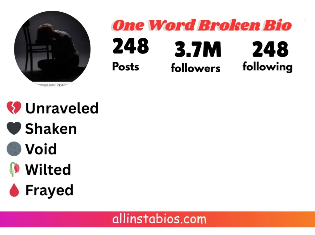 One Word Broken Bio for Instagram