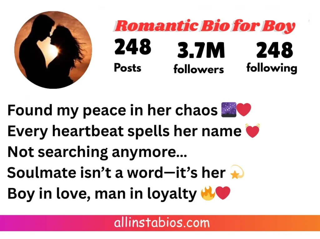 Romantic Bio for Instagram for Boy
