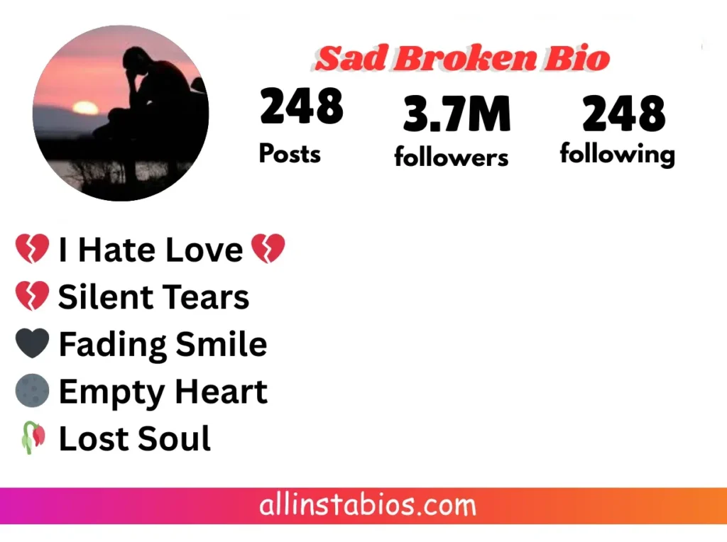Sad Broken Bio for Instagram