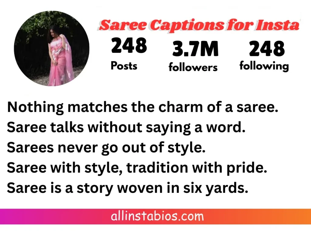 Saree Captions for Instagram