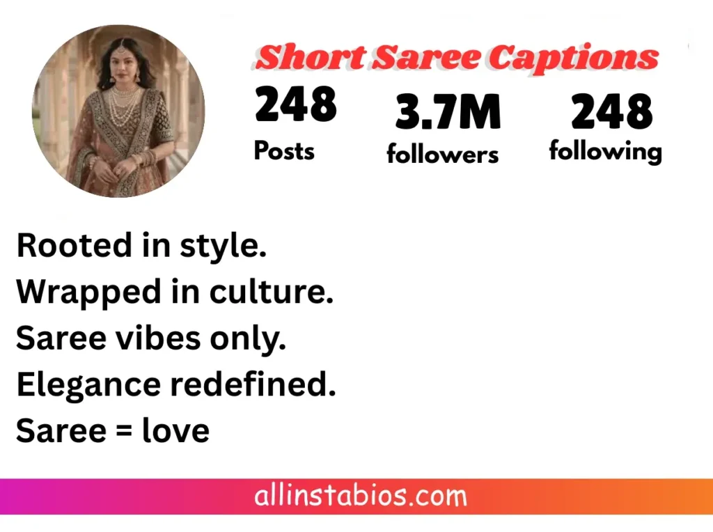 Short Saree Captions
