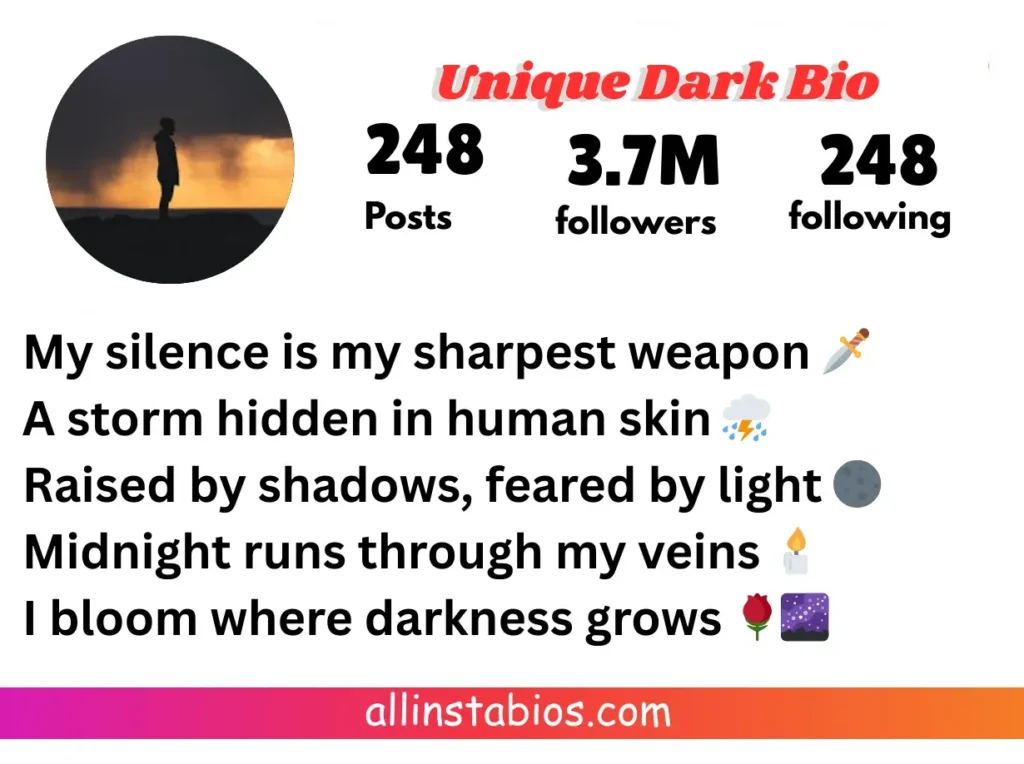 Unique Dark Bio for Instagram