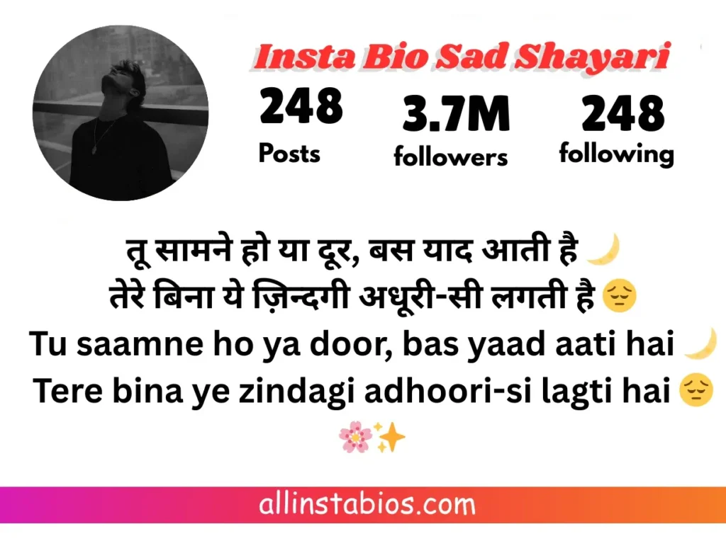 Instagram Bio Sad Shayari Instagram Bio Sad Shayari