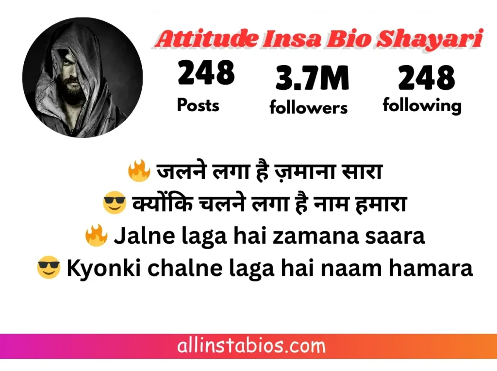 Instagram Bio Shayari Attitude Instagram Bio Shayari Attitude